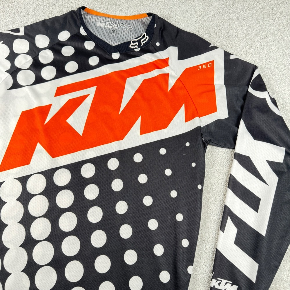 Fox Racing KTM Motocross Jersey SPOTS Mens M Black Orange 360 Dirt Bike Gear